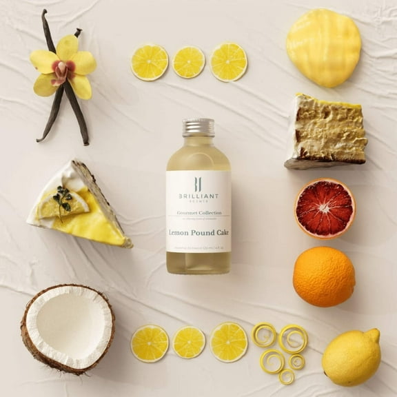 Brilliant Scents - Lemon Pound Cake | Luxury Home & Business Scent | Lemon, Orange, Sugar - Fragrance Oil - 120ml