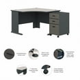 thumbnail image 3 of Series A 48" Corner Desk and File Cabinet in Slate/White - Engineered Wood, 3 of 6