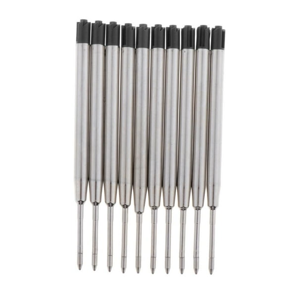 10Pcs Replaceable Ballpoint Pen Refills, Smooth Writing Ballpoint Refills for Style Pen (Black Ink Refills)