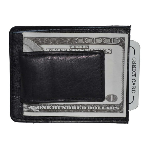 Leatherboss Magnetic Money Clip Wallet with Credit Card Pocket
