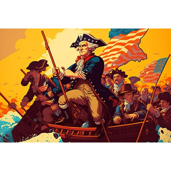 24x36 gallery poster, George Washington Crossing the Delaware 1980s artwork
