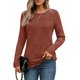 thumbnail image 2 of Camisa de Larga con Encaje para Mujer, Top de Otoño, Moda Elegante, Informal, Tipo Túnica, Suéter, Ropa de . Color Caramelo S, 2 of 8