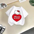 thumbnail image 5 of Camiseta de algodón de verano para niños de la marca Hello Kitty, linda y divertida camiseta de dibujos animados de Sanrio para niño y niña, ropa informal de moda para niño, 5 of 5