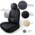 thumbnail image 4 of Fit for Volvo 98% Car Models,5pcs Car Seat Covers,Leather Seat Cover for Cars,Anti-slip Soft Car Seat Protectors(Black and Blue), 4 of 6