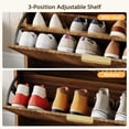 thumbnail image 6 of YouTrend Shoe Cabinet with 3 Flip Drawer,Fluted Wood Shoe Rack Storage Cabinet for Entryway,Brown, 6 of 11