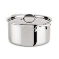 thumbnail image 1 of All-Clad 4508 Stainless Steel Tri-Ply Bonded Dishwasher Safe Stockpot with Lid/Cookware, Silver, 1 of 9