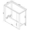thumbnail image 5 of Tolbert Rectangular 47-inch Glass Top Pub Bar Table Chrome, 5 of 5