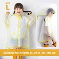 thumbnail image 6 of Rain Poncho Kids Girls Boys Cute Cartoon Baby Transparent Fashion Wrapped Eva Rainy Day Outdoor Convenient Durable Lightweight Yellow Rain Coat Sizes M, 6 of 7