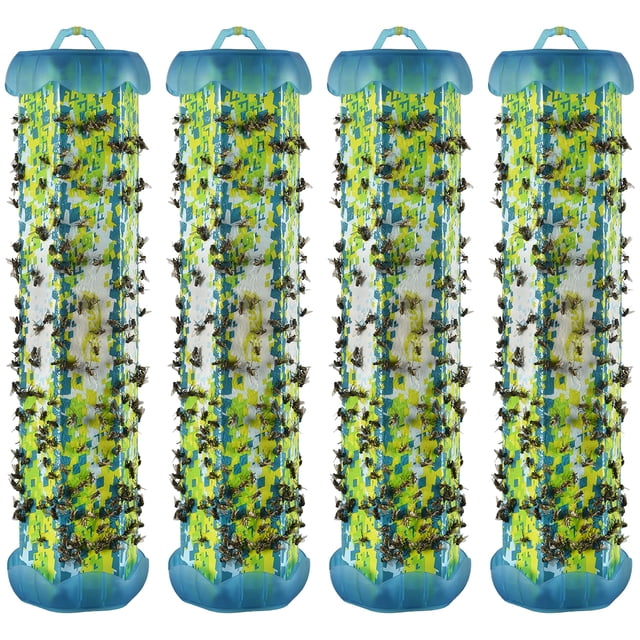 ¡Fly Trap RESCUE! TrapStik para colgar en interiores, no tóxico, paquete de 4