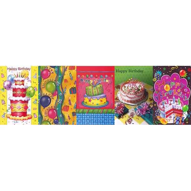 Bright Colorful Assorted Birthday Greeting Cards in a Bulk 30 Pack