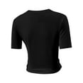 thumbnail image 2 of Women's Basic Teen Tee Workout Crewneck Short Sleeve Slim Fitted Casual Crop Top, 2 of 5