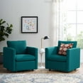 thumbnail image 2 of Armchair Accent Chair, Set of 2, Fabric, Teal Blue, Modern Contemporary Urban Design, Living Lounge Room Hotel Lobby Hospitality, 2 of 4