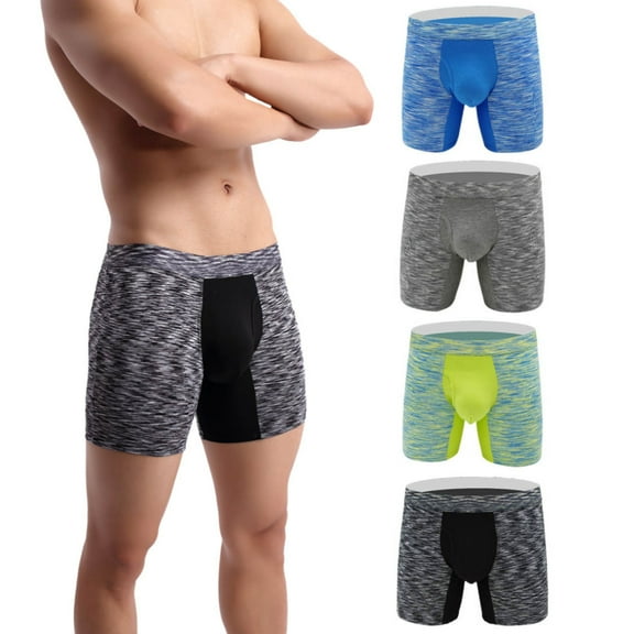 Xidunhg Men's Pouch Underwear Performance No Ride Up Boxer Briefs Muti01/4pack L