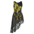 thumbnail image 3 of inhzoy Girls Sequins Lace Lyrical Dance Dress Sleeveless Irregular Tutu Skirt, 3 of 3
