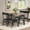 4 PU Black Chair, variant on 5-Piece Dining Table Set, Brown Wood Kitchen Table with 4 PU Upholstered Chairs, Space-Saving Metal Frame Dinette, for Dining Room, 4 PU Black Chair