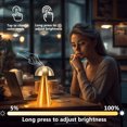 thumbnail image 3 of Mushroom Shape Table Lamp 3 Color Temperature LED Dimmable Cordless USB Rechargeable Modern Bedside Nightstand Lamp for Bedroom Living Room, 3 of 6