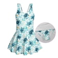 thumbnail image 4 of Uorisanigo Sea Turtle Girls Skirted One Piece Swimsuit Back Strap Bathing Suit Skirted Polyester and Spandex Fabric Beach Swim Dress Beach Sport, Size 8-9, 4 of 6