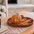 thumbnail image 2 of Light-Up Ceramic Pumpkin Tabletop Decoration, Orange, 8", Fall by Way To Celebrate, 2 of 5