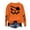 #408-Orange, variant on Halloween Sweatshirts for Women Solid Color Crew Neck Long Sleeve Tops Pumpkin Face and Bat Print Casual Pullover for Fall Winter Daily Wear Gift