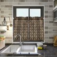 thumbnail image 4 of Yayeee Kitchen Curtains Tier Pair Light Filtering 27"x24" Rod Pocket Short Cafe Window Panel, Black Floral Pattern, 4 of 7