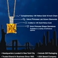 thumbnail image 2 of Gem Stone King 14K Yellow Gold Yellow Citrine and White Lab Grown Diamond Pendant Necklace for Women | 1.15 Cttw | Gemstone November Birthstone | Princess 6MM | With 18 inch Chain, 2 of 6