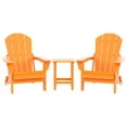 thumbnail image 4 of Polytrends  Laguna Hdpe All Weather Outdoor Patio Foldable Adirondack Chairs With Side Table (3-Piece Set) Orange, 4 of 4