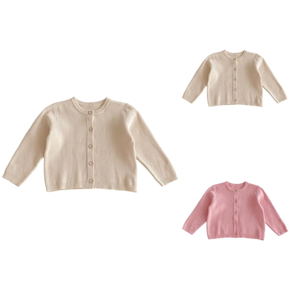 Kids Jacket Jackets for Girls Girls Knit Cardigan Coat Jacket Long Sleeve Open Front Outerwear For Toddler Kids Soft Comfortable Autumn Winter Spring Casual Wear For Girls 9 Months To 8 Years