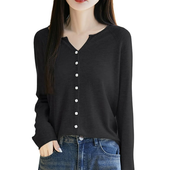 Cnbwig coats for Womens Sweaters Cardigan Lightweight Seamless Knit Open Front Jacket with Rolled Edges solid Color soft Button Down Warm Sweater Hoodies for ladies Casual hooded A-Black M