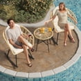 thumbnail image 2 of 3-Piece Outdoor Rocking Bistro Set, Wicker Rocking Chairs Set of 2 with Coffee Table and Thick Cushions, Outdoor  Furniture Set, Front Porch Furniture Set for Garden, Balcony, Backyard, 2 of 7