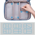thumbnail image 4 of Blue-Waterproof Cable Storage Case Universal Organizer Thick Padded Durable Electronics Organizer Bags Hard Drive Cases Charger Memory Cards, 4 of 5
