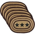 thumbnail image 3 of VHC Brands Potomac Jute Placemat Stencil Stars Burgundy Oval Textured Set of 6 12x18, 3 of 7