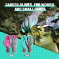 thumbnail image 4 of HAUSHOF 6 Pairs Garden Gloves for Women, Nitrile Coated Working Gloves, for Gardening, Restoration Work, Pink & Green, M, 4 of 10