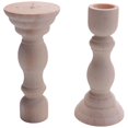thumbnail image 5 of 4 Pieces Of Unprocessed Wooden Candlestick Brackets For Easy Dyeing And Decoration, 5 of 5