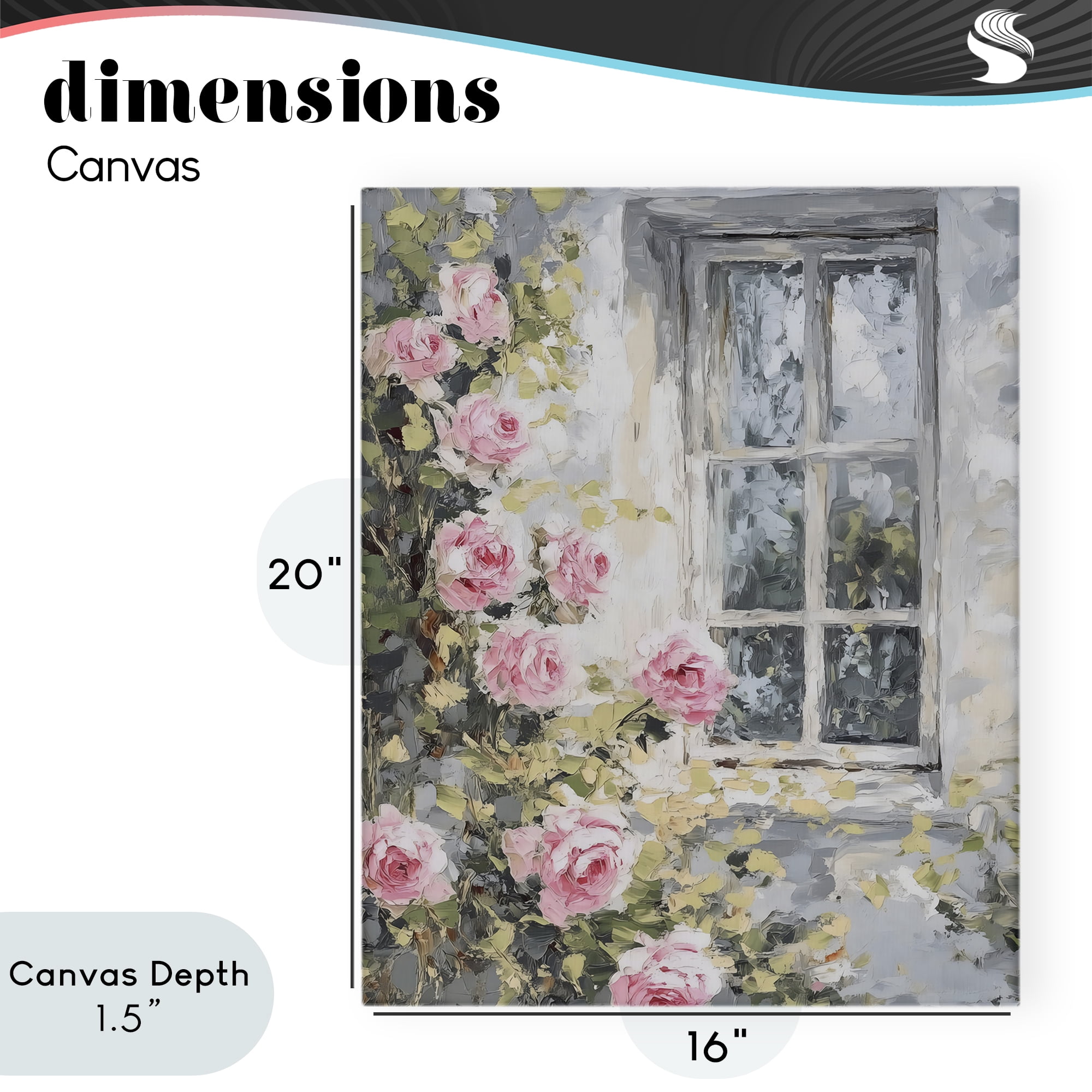 Stupell Industries View Of Roses Cottage Window Canvas Wall Art, design by LSR Design Studio