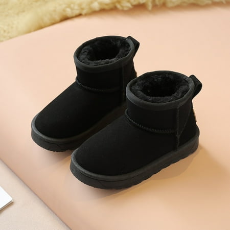 

Girls Snow Boots 2024 New Winter Children‘s Cotton Shoes fleece-lined Middle and Big Children Girls Northeast Non-slip Warm Cotton Boots