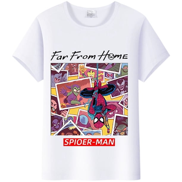 Camiseta de dibujos animados de Marvel para niños, ropa de amigos de Spiderman, blusa estética para mujer, camiseta blanca de manga corta, camisetas Harajuku xuanjing unisex