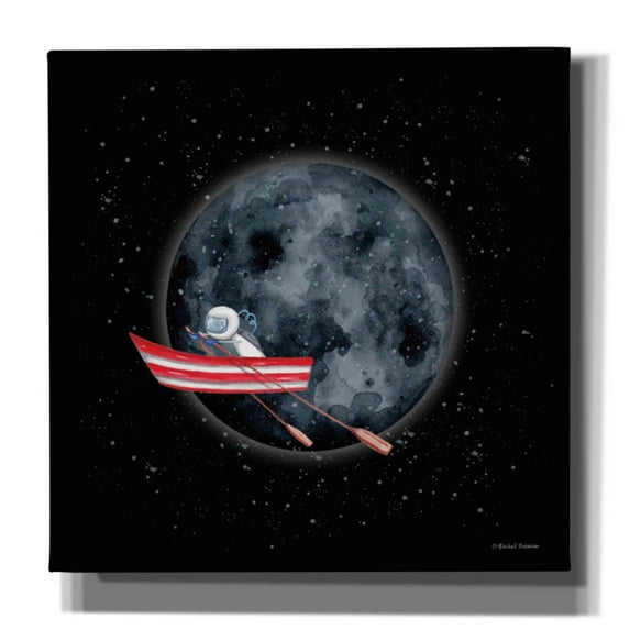 Epic Graffiti 'Sail to the Moon' by Rachel Nieman, Canvas Wall Art, 18"x18"