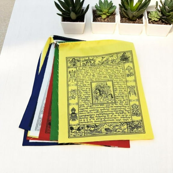 Handmade Tibetan Wind Horse eight lucky symbols Cotton prayer flags