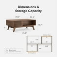 thumbnail image 5 of Mopio 3-Pcs Ensley Mid-Century Modern Coffee Table Set,1 Coffee Table and 2 Side Tables, Brown, 5 of 5