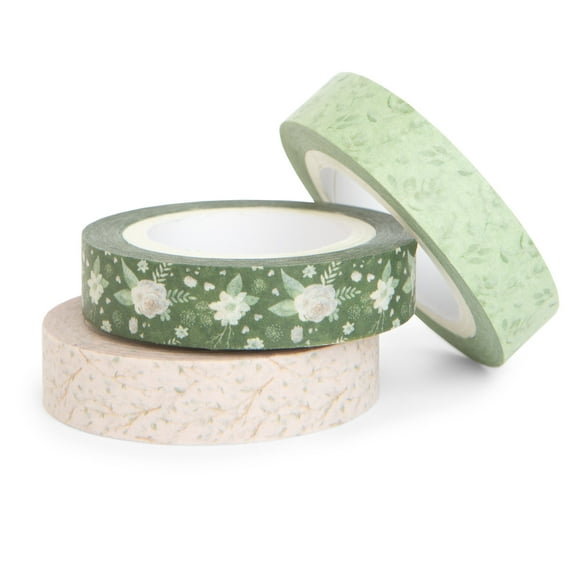 Sprig & Bough Washi Tape by Recollections - Decorative Craft Tape for Scrapbooking - Journaling - DIY Projects & Gift Wrapping - 3 Rolls