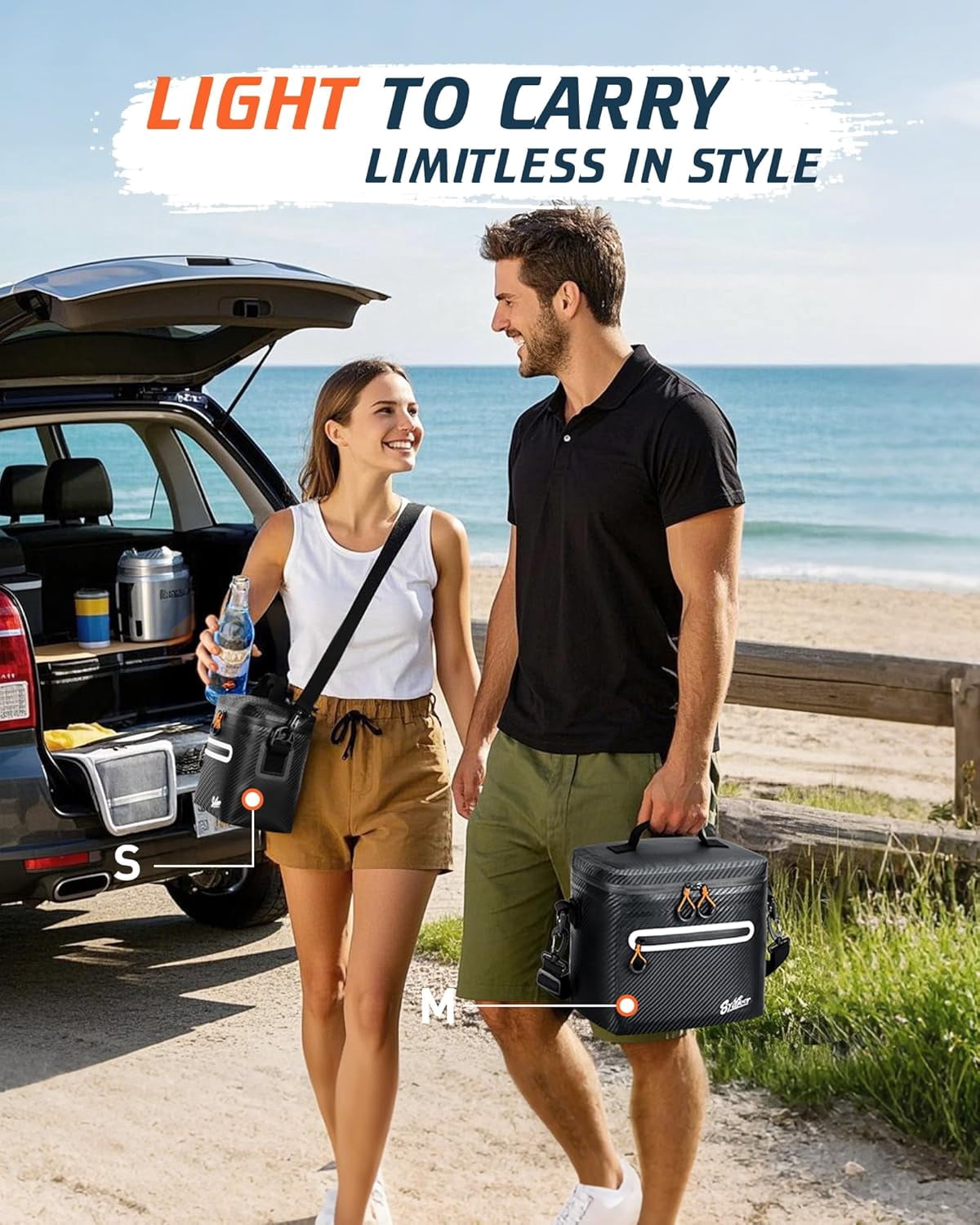 Soft-Sided Cooler Bag, 7/16/30 Can Insulated Lunch Box, Waterproof, Leak-Proof, Portable Lunch Bag for Work, Beach, Drink, Travel, Camping, Picnic