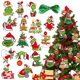 thumbnail image 2 of Bonitas decoraciones para árboles de Navidad de los Grinch Adorno colgante de doble cara para árbol de Navidad de los Grinch Whoville Decoración navideña para el hogar, 2 of 5