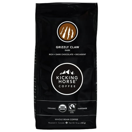 Kicking Horse Coffee Grizzly Claw Organic Dark Whole Bean Coffee  10 oz