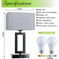 thumbnail image 2 of Set of 2 Touch Table Lamps,3 Way Dimmable with USB Ports, 2 of 6