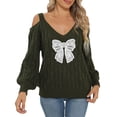 thumbnail image 1 of TINZ Sweater Dress Long Sleeve Oversized Tunic With Exquisite Embroidery And Panel Design Warm Winter Knit Vest Dress Long Pullover Sweater Belted Long Dress, 1 of 6