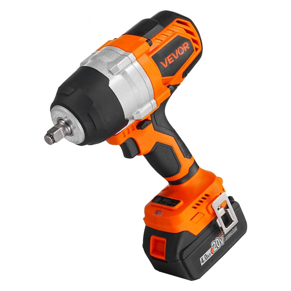 20V Cordless Impact Wrench 1/2", 1300Nm High Torque Brushless Motor, 2×4Ah Batteries, Charger, 5 Sockets, Belt Clip