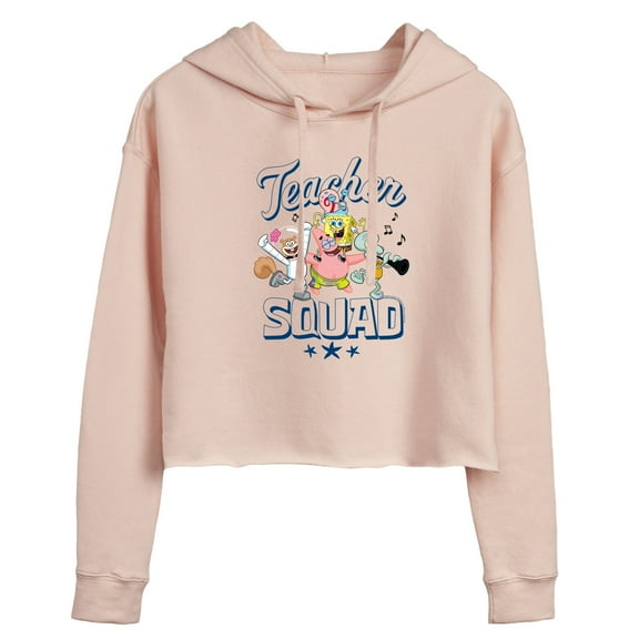 SpongeBob SquarePants - Teacher Squad - Juniors Cropped Pullover Hoodie