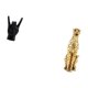 thumbnail image 5 of Estatua De Guepardo Dorado Con Gesto De Mano De Roca, Artesanía Con Señal De Mano, Escultura De Animal, Escultura De Mano Creativa, Centro De Mesa Decorativo, Escultura De Dedo, Adorno De, 5 of 8