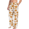 thumbnail image 2 of Uemuo Yellow Biscuit Pattern Men's Wide Leg Palazzo Lounge Pants with Pockets Light Weight Loose Comfy Casual Pajama Pants-Medium, 2 of 9