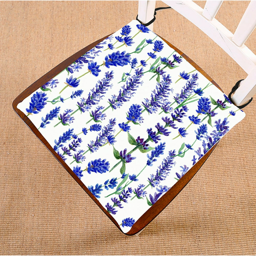 PHFZK Purple Flower Floral Chair Pad, Watercolor Lavender Seamless